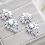 Large rose gold Bridal chandelier statement earrings - NATALIE - Treasures by Agnes