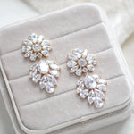 Large rose gold Bridal chandelier statement earrings - NATALIE - Treasures by Agnes