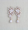 Large Rose gold Bridal earrings - LILY - Treasures by Agnes