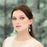 Long Art Deco Swarovski Crystal Bridal earrings - LYDIA