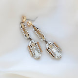 Long Art Deco Crystal Bridal earrings - LYDIA - Treasures by Agnes