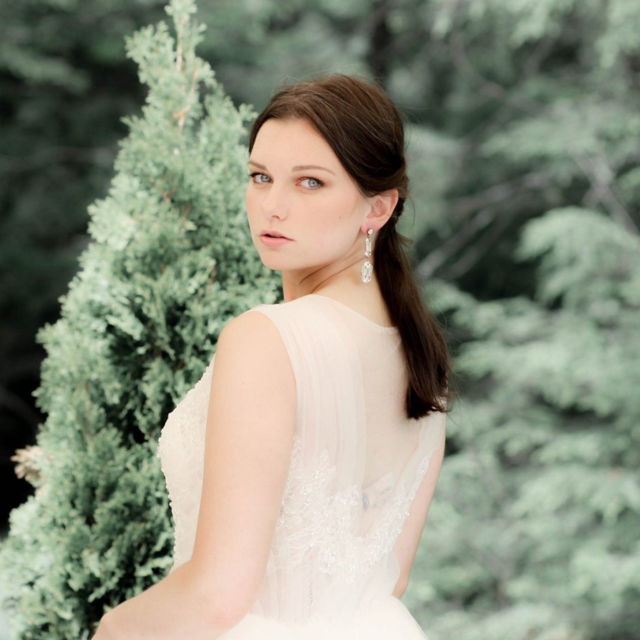 Long Art Deco Swarovski Crystal Bridal earrings - LYDIA