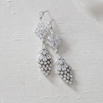 Long cubic zirconia Rose gold bridal earrings - SUMMER