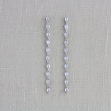 Long Thin Rose gold CZ wedding earrings - Treasures by Agnes