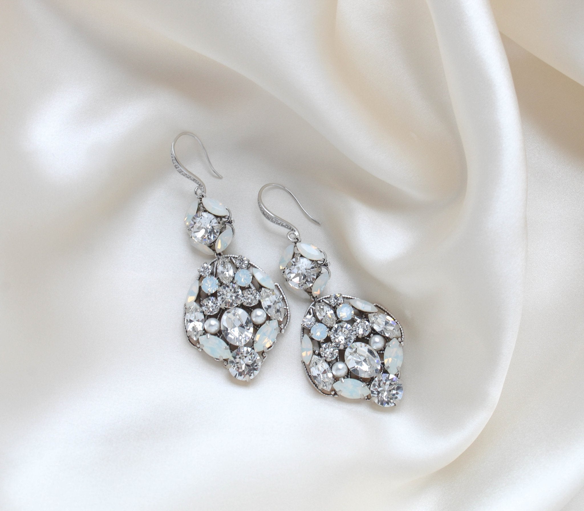 Modern Vintage crystal Bridal Chandelier earrings - MADELINE - Treasures by Agnes