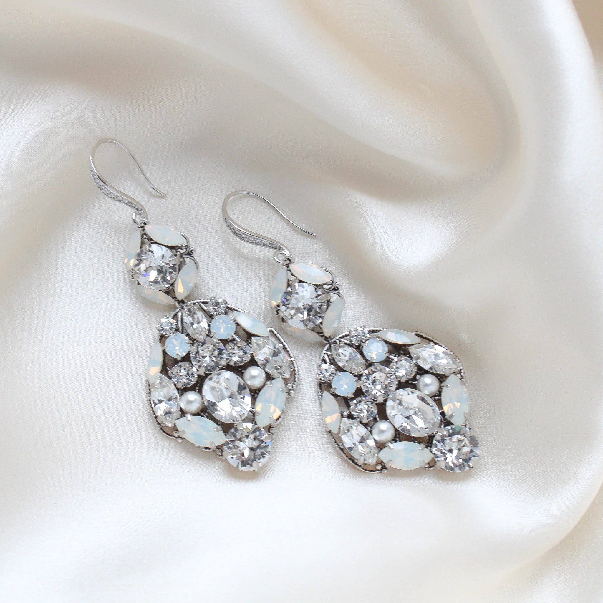 Modern Vintage crystal Bridal Chandelier earrings - MADELINE - Treasures by Agnes