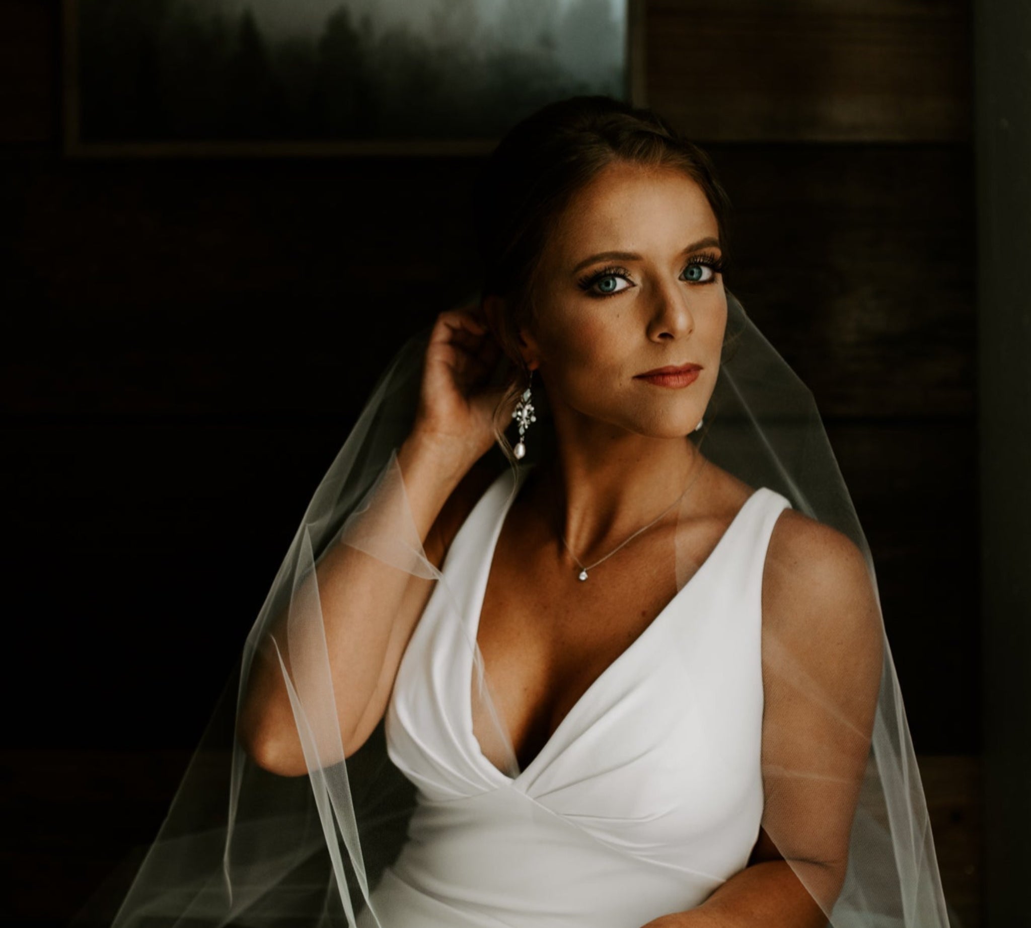 Pearl drop crystal Bridal earrings - STEPHANIE - Treasures by Agnes