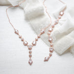 Rose gold Art Deco Backdrop necklace - MONROE - Treasures by Agnes