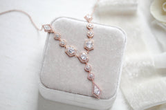 Rose gold Art Deco bridal necklace - MONROE - Treasures by Agnes