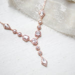 Rose gold Art Deco bridal necklace - MONROE - Treasures by Agnes