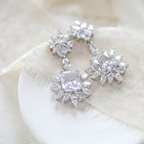 Rose gold Art Deco style Cubic Zirconia chandelier earrings - CLAIRE - Treasures by Agnes