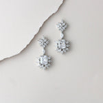 Rose gold Art Deco style Cubic Zirconia chandelier earrings - CLAIRE - Treasures by Agnes