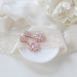 Rose gold Art Deco style Cubic Zirconia chandelier earrings - CLAIRE - Treasures by Agnes