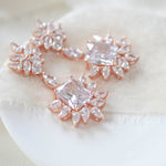 Rose gold Art Deco style Cubic Zirconia chandelier earrings - CLAIRE - Treasures by Agnes