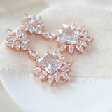 Rose gold Art Deco style Cubic Zirconia chandelier earrings - CLAIRE - Treasures by Agnes