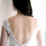 Rose gold backdrop necklace and earrings with pink opal gemstones - DANA - Treasures by Agnes