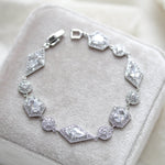 Rose gold bridal bracelet with Empress cut stones - MONROE - Treasures by Agnes