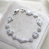 Rose gold bridal bracelet with Empress cut stones - MONROE - Treasures by Agnes