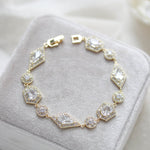 Rose gold bridal bracelet with Empress cut stones - MONROE - Treasures by Agnes