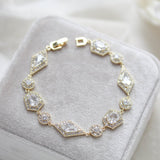 Rose gold bridal bracelet with Empress cut stones - MONROE - Treasures by Agnes