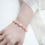 Rose gold bridal bracelet with Empress cut stones - MONROE - Treasures by Agnes