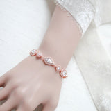 Rose gold bridal bracelet with Empress cut stones - MONROE - Treasures by Agnes