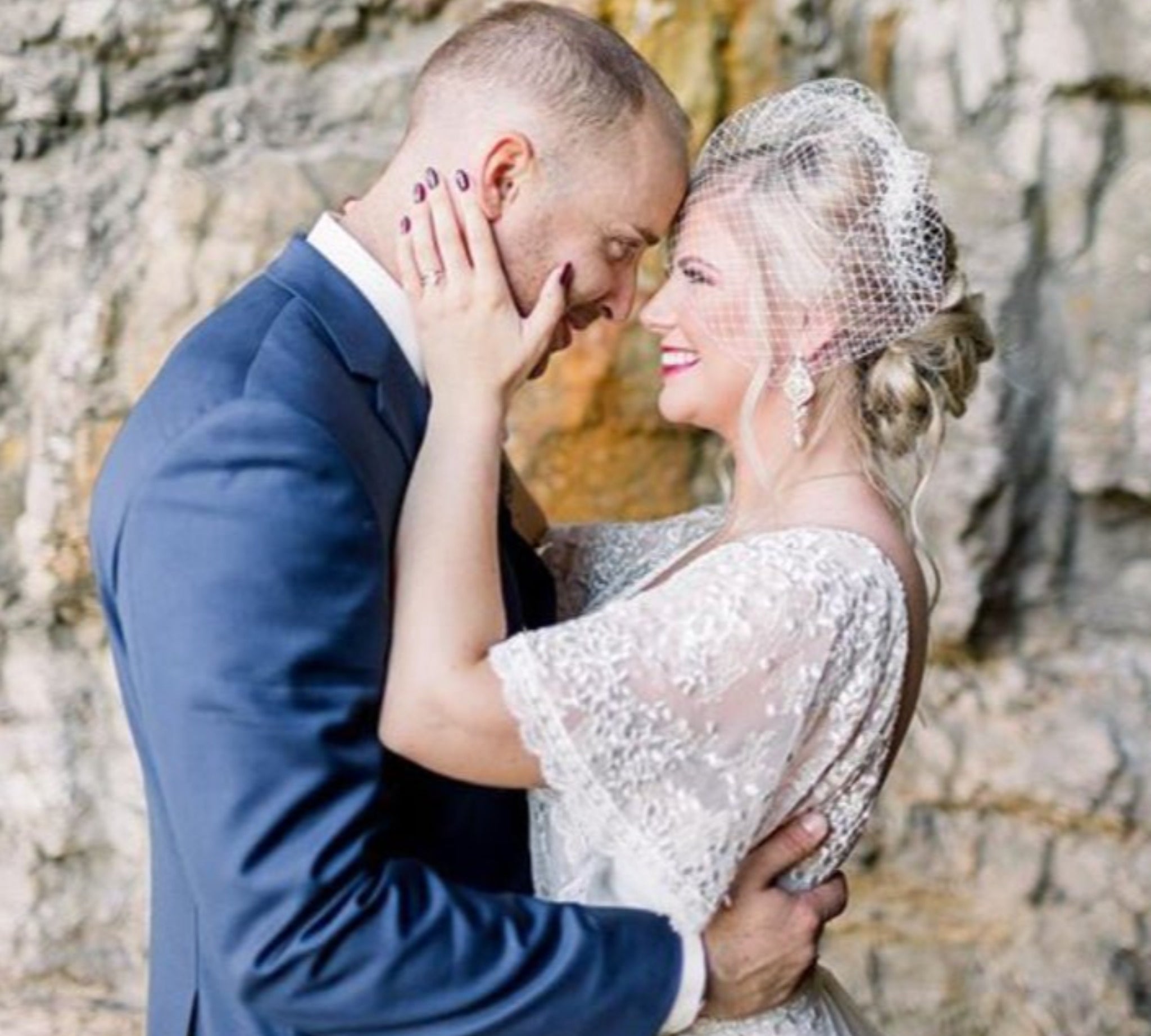 Rose gold Bridal chandelier earrings EMMA - Treasures by Agnes