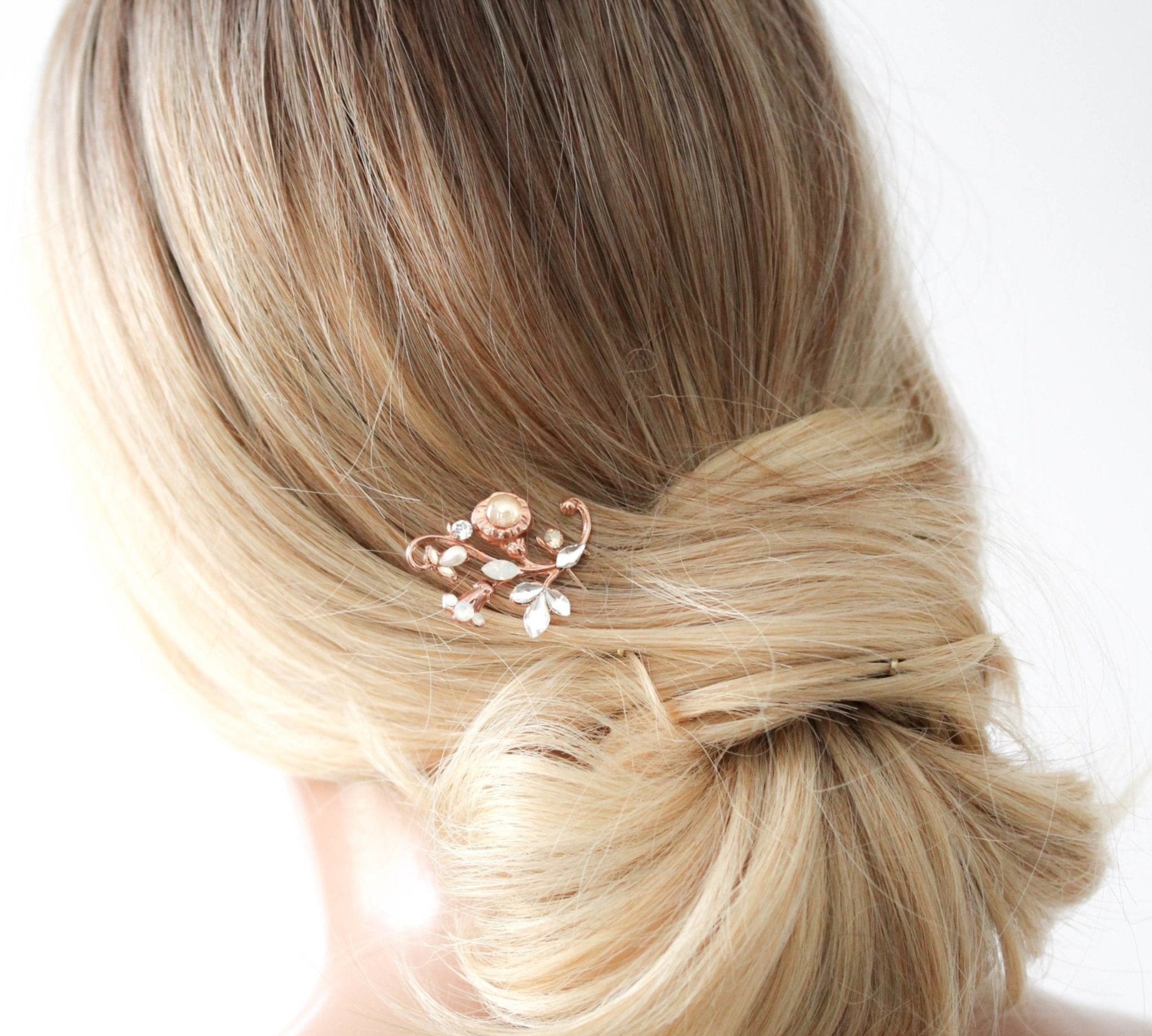 Rose gold bridal hair pins - REMI - Treasures by Agnes