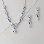 Rose gold Bridal leaf inspired necklace set - AVA - Treasures by Agnes