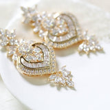 Rose gold chandelier earrings for bride - EMMA - Treasures by Agnes