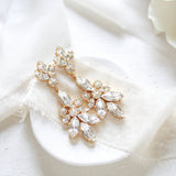 Rose gold crystal Bridal Chandelier earrings - COLETTE - Treasures by Agnes