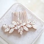 Rose gold crystal bridal hair comb - JILL - Treasures by Agnes
