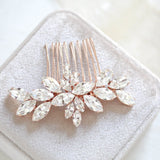 Rose gold crystal bridal hair comb - JILL - Treasures by Agnes