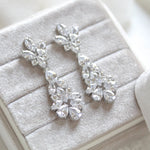 Rose gold cubic zirconia Bridal chandelier earrings - DIVINE - Treasures by Agnes