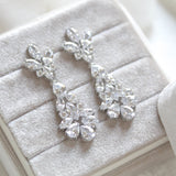 Rose gold cubic zirconia Bridal chandelier earrings - DIVINE - Treasures by Agnes
