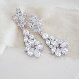 Rose gold cubic zirconia Bridal chandelier earrings - DIVINE - Treasures by Agnes