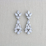 Rose gold cubic zirconia Bridal chandelier earrings - DIVINE - Treasures by Agnes