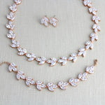 Rose gold Cubic zirconia Bridal jewelry set - KATIE - Treasures by Agnes