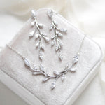 Rose gold Cubic Zirconia Bridal necklace and earring set - APRILLE - Treasures by Agnes