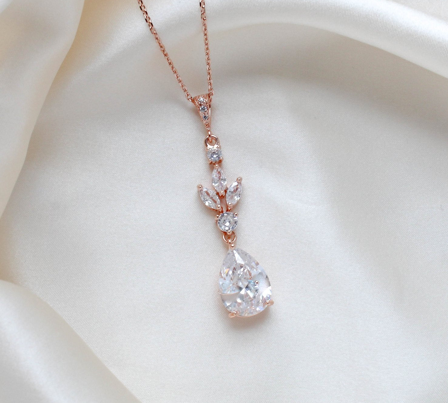 Rose gold Cubic Zirconia Bridal or Bridesmaid jewelry set - LAUREN - Treasures by Agnes