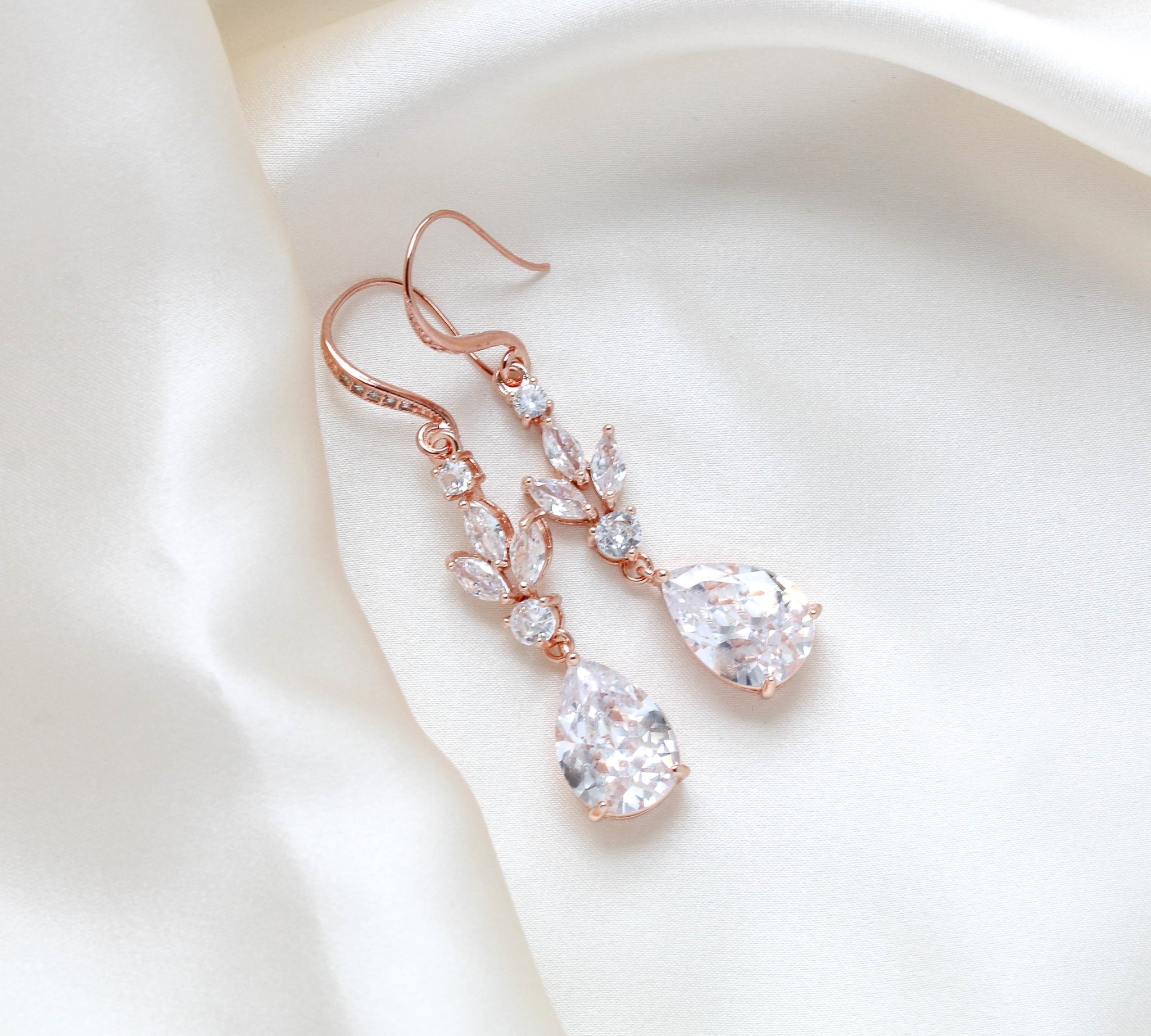 Rose gold Cubic Zirconia Bridal or Bridesmaid jewelry set - LAUREN - Treasures by Agnes