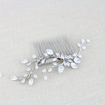 Rose gold Cubic Zirconia leaf vine Bridal hair comb - APRILLE - Treasures by Agnes