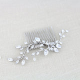 Rose gold Cubic Zirconia leaf vine Bridal hair comb - APRILLE - Treasures by Agnes