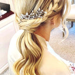 Rose gold Cubic Zirconia leaf vine Bridal hair comb - APRILLE - Treasures by Agnes