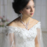 Rose gold cubic zirconia statement necklace and earring set - OLIVIA - Treasures by Agnes