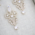 Rose gold cubic zirconia statement necklace and earring set - OLIVIA - Treasures by Agnes