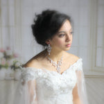 Rose gold cubic zirconia statement necklace and earring set - OLIVIA - Treasures by Agnes