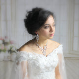 Rose gold cubic zirconia statement necklace and earring set - OLIVIA - Treasures by Agnes