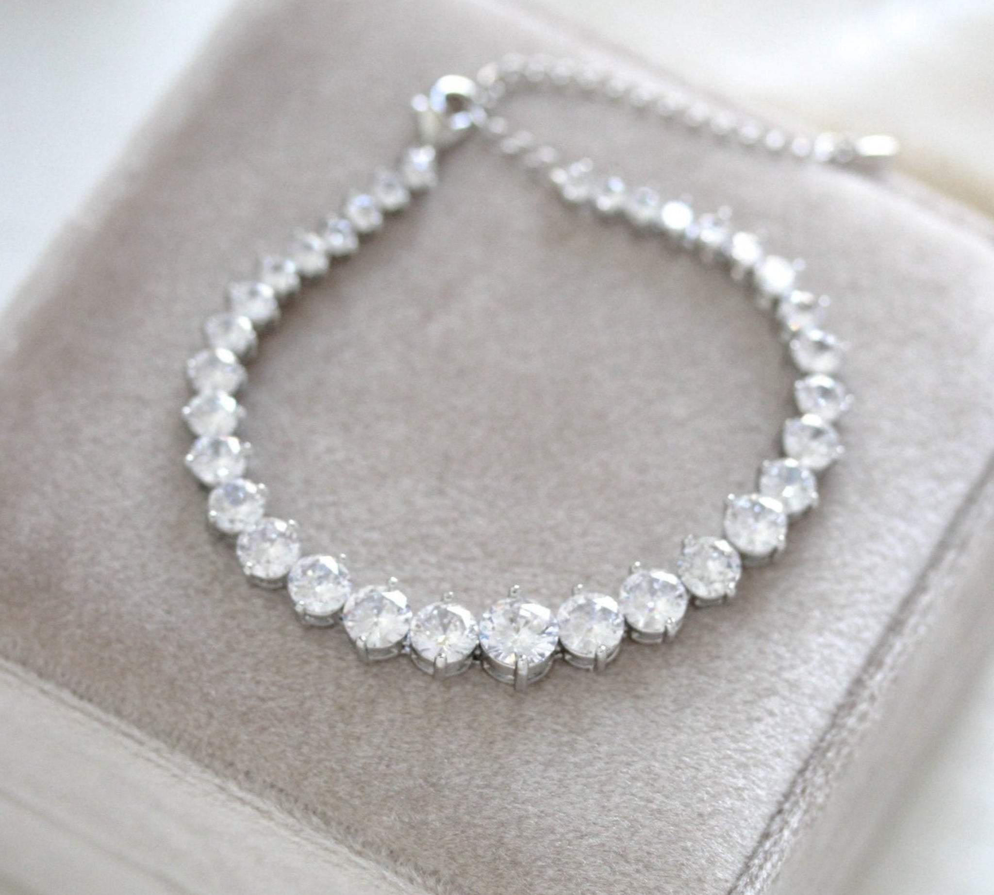 Rose gold cubic zirconia tennis bracelet - SOPHIE - Treasures by Agnes