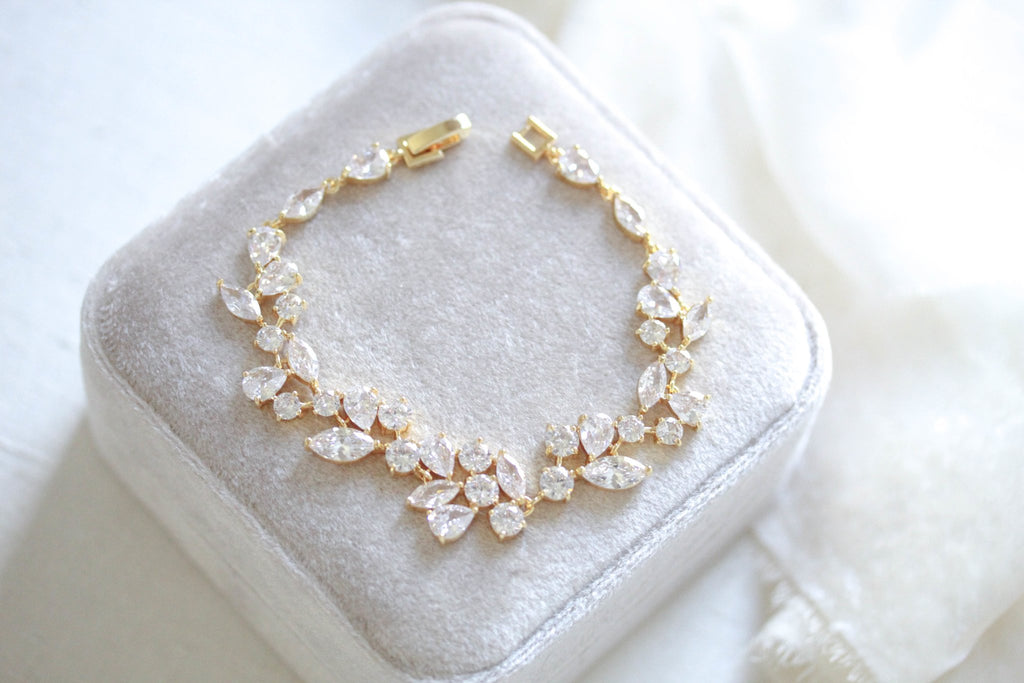 Rose gold CZ Bridal bracelet - JAMIE - Treasures by Agnes